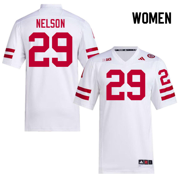 Women #29 Carter Nelson Nebraska Cornhuskers College Football Jerseys Stitched Sale-White